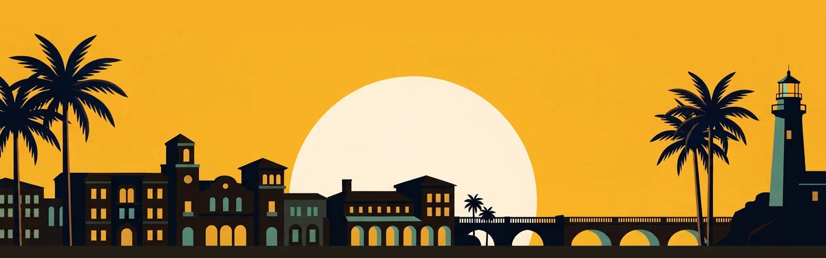 Illustrated Palm Beach skyline